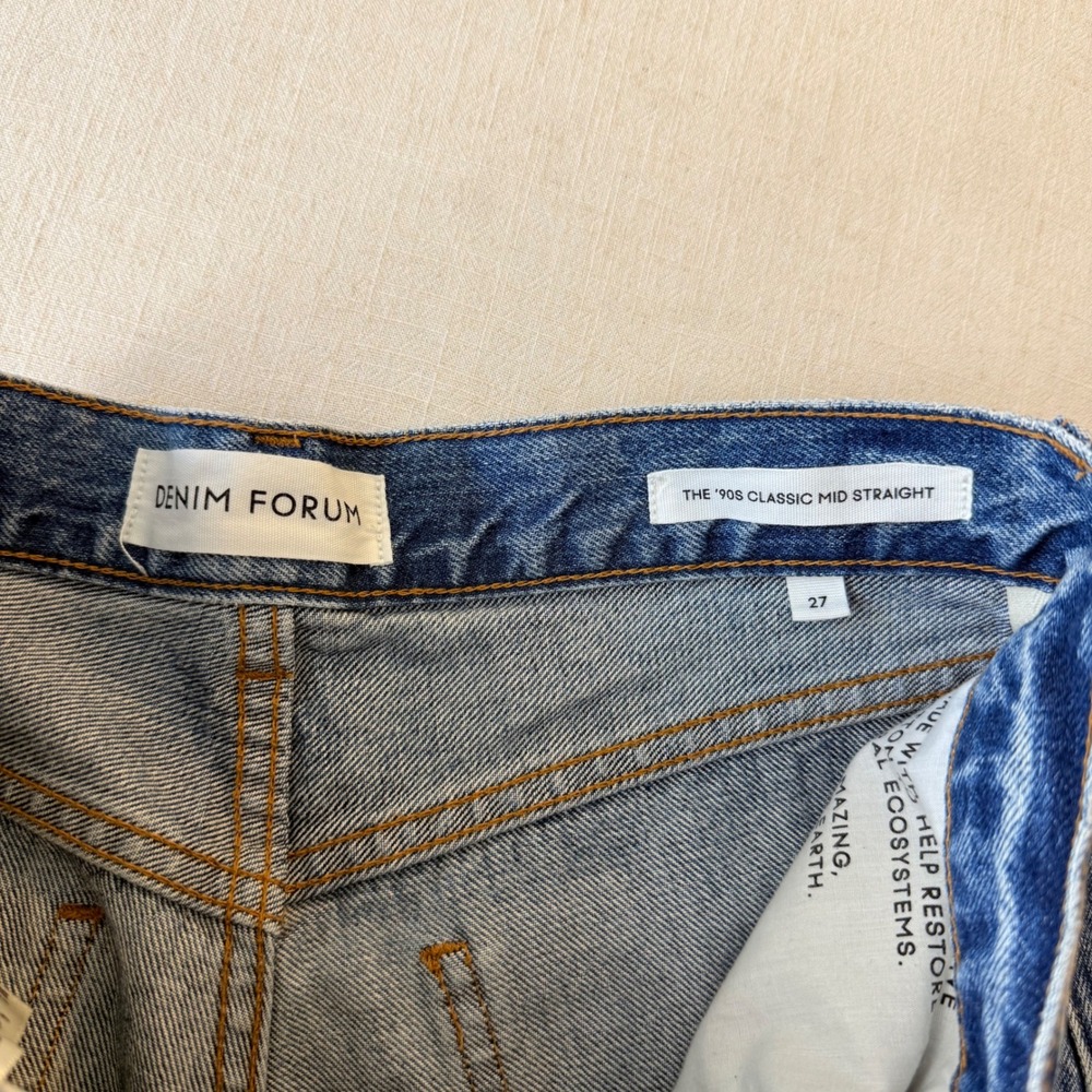 Denim Forum The 90s Classic Mid Straight Jeans Womens 27 Blue - Picture 4 of 13